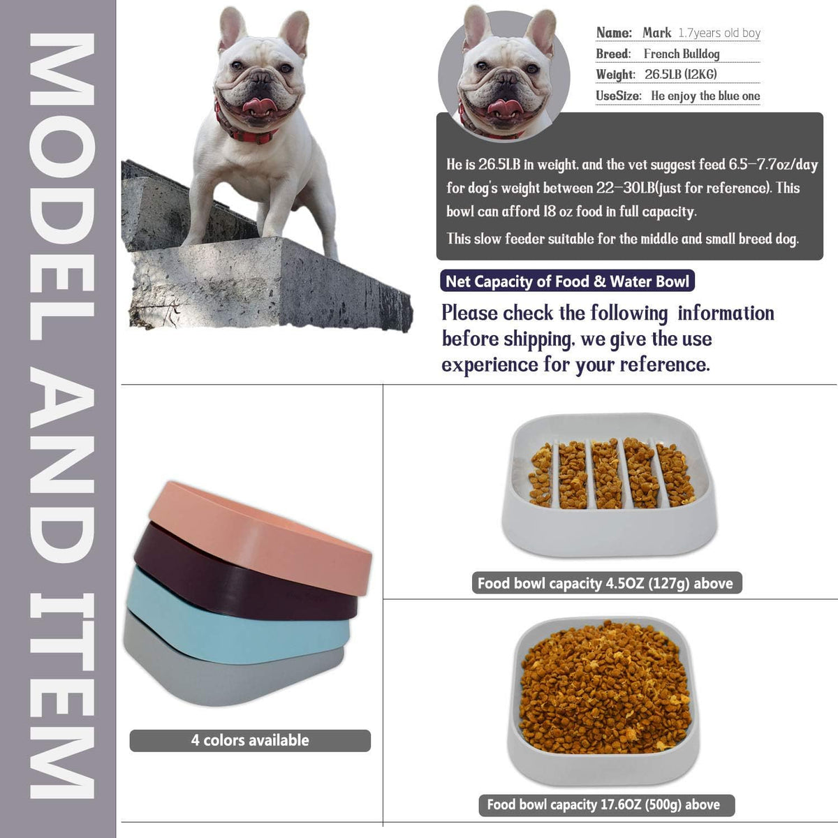 Healthy Slow Feeding Dog Bowl for French Bulldog