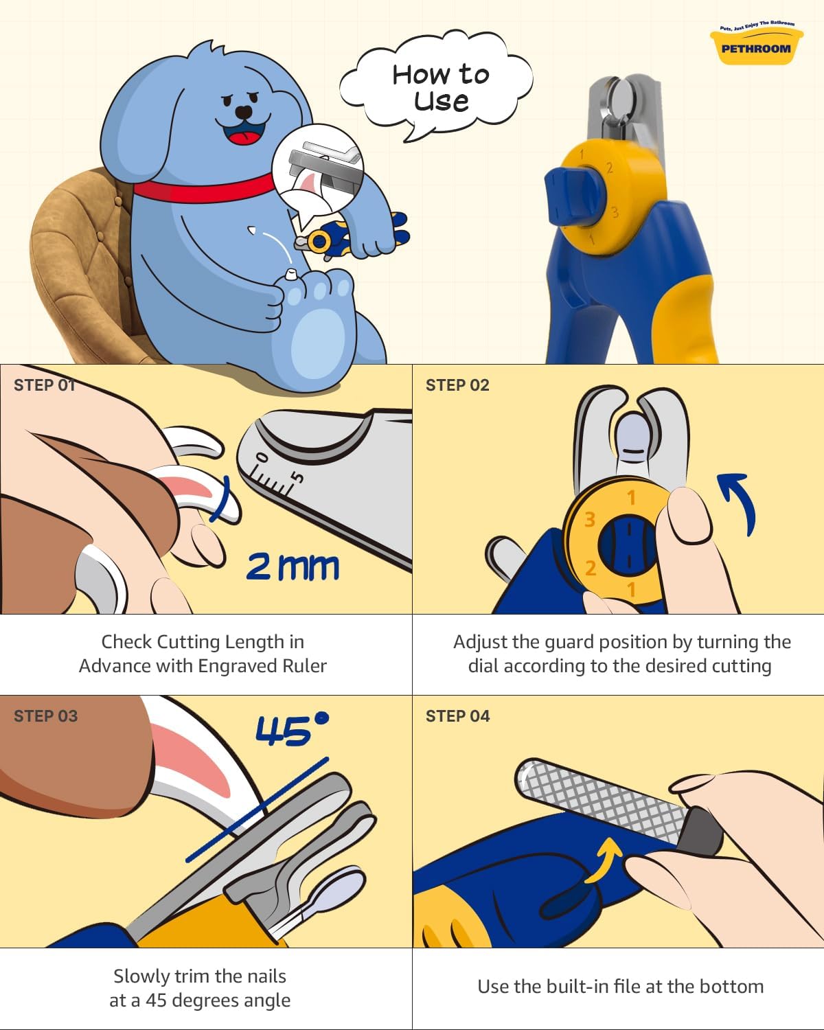 PETHROOM Professional Dog Nail Clipper