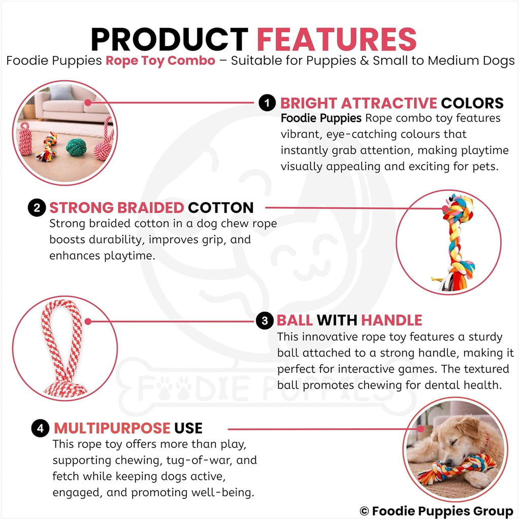 Foodie Puppies Interactive Dog Cotton Rope Chew Toy