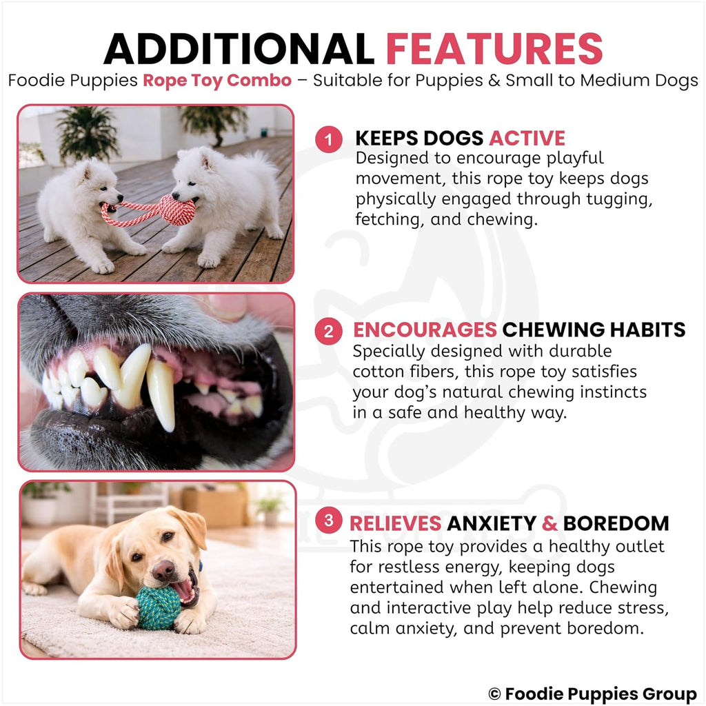 Foodie Puppies Interactive Dog Cotton Rope Chew Toy